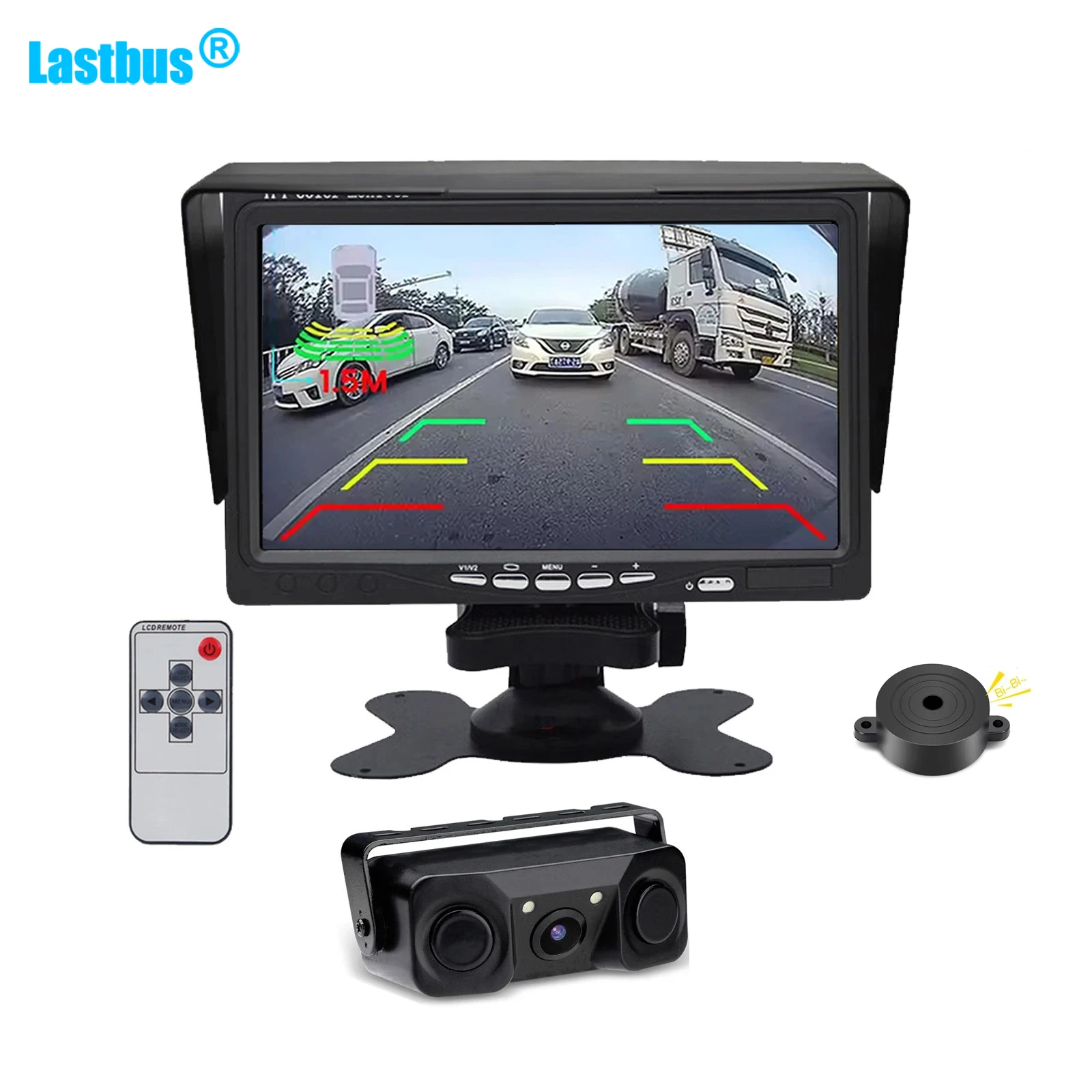 

Lastbus 3 In 1 Radar Car Video Parking Sensor Kit Visible LED Parktronic Display System Backup Monitor Reversing Camera Alarm