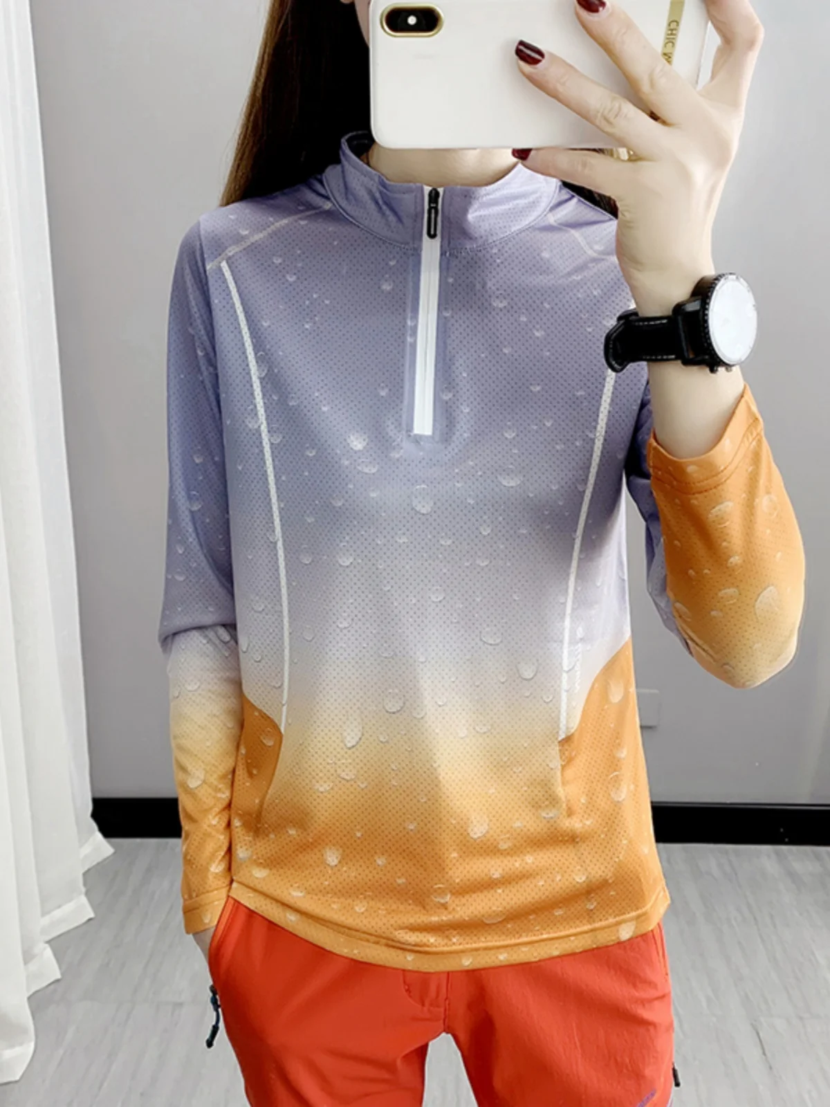 Damen Long Sve Stehkragen Qui Dry T-Shirt Yoga Fitness Laufen Schweißabsorbierend Outdoor Frühling Herbst Atmungsaktives T-Shirt