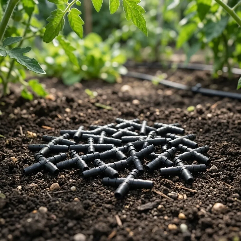 20Pcs For Cross Fitting with Barb Design for 4/7mm for Drip Hose to Support Stable Connection in Irrigation Layouts