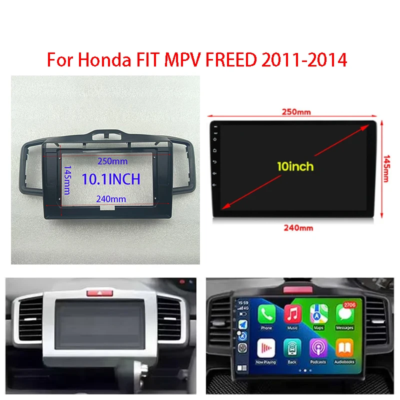 2 Din car dvd fascia multimedia For Honda 2011-2014 FIT MPV FREED 9/10.1inch MP3 MP5 video Audiostereo panel frame cables