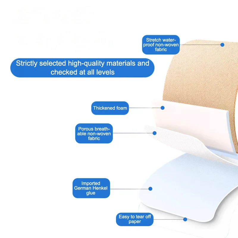 Medical Elastic Strap Zipper Tie Wound Closure Patch Adhesive Tape Wound Fast Without Suture Zipper Tape Skin Wound Dressing