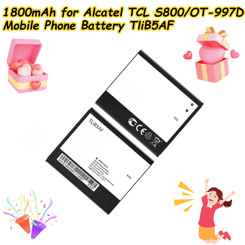 1800mAh for Alcatel TCL S800/OT-997D Mobile Phone Battery TliB5AF