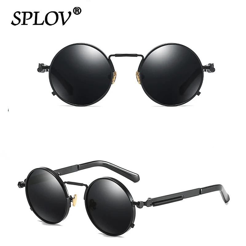 Super Hot Steam Punk Sunglasses Polarized Men Women Retro Round Sun Glasses Brand Designer Eyewear Vintage Circle Driving Shades