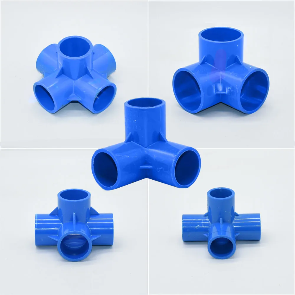 Inside Diameter 20/25/32/50mm PVC Connector 3/4/5-way Three-Dimensional DN15/20/25/40 Water Supply Pipe Fittings Coupler Plastic