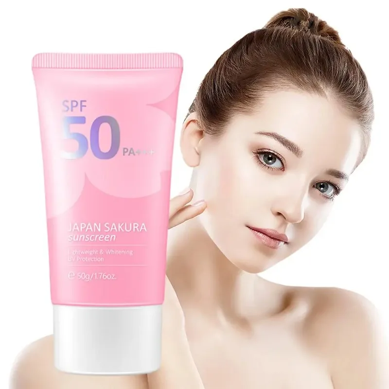 

LAIKOU Face Body Whitening Sakura Sunscreen Cream SPF50+ Refreshing Waterproof UV Protector Concealer Moisturizing Brightening