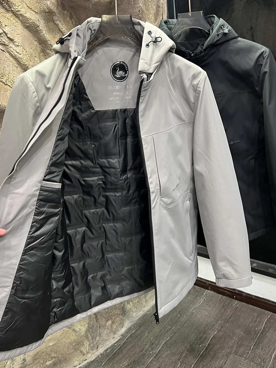 Outdoor Men's down Jacket 90 Duck down Wool Filling Heat Retention Temperature Locking Autumn Winter Regular Fit Jacket