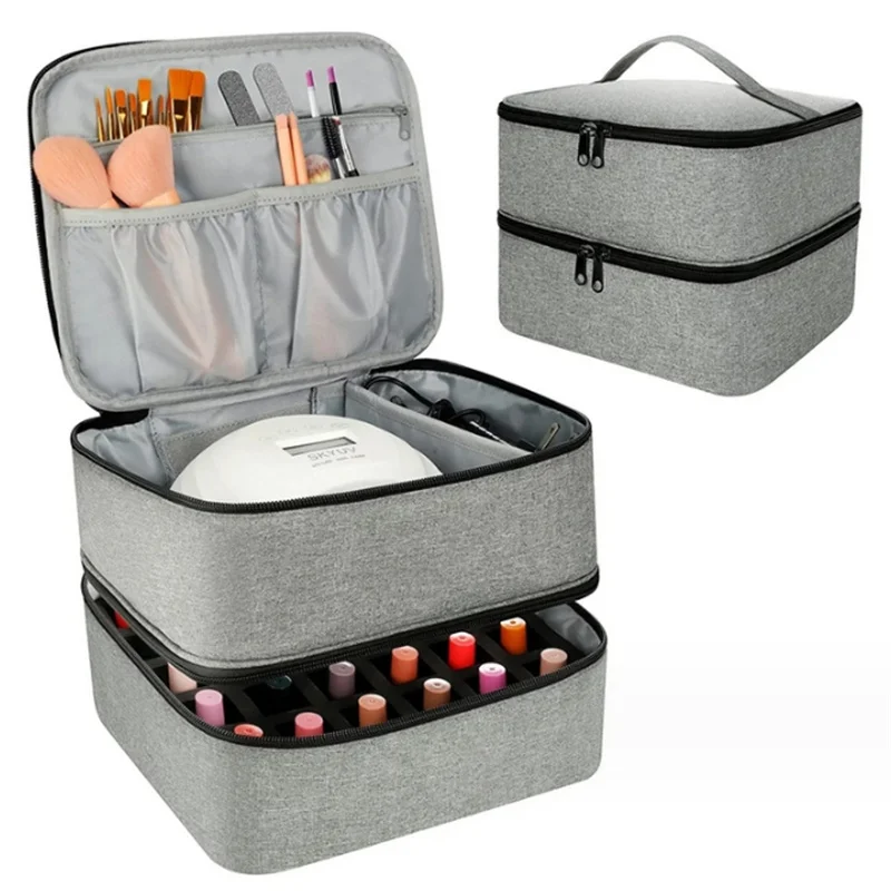 

Portable 30 Bottles Nail Dryer Organizer Box Essential Oil Case Handbag Nail Polish Storage Bag Cosmetic Nailpolish Organizer
