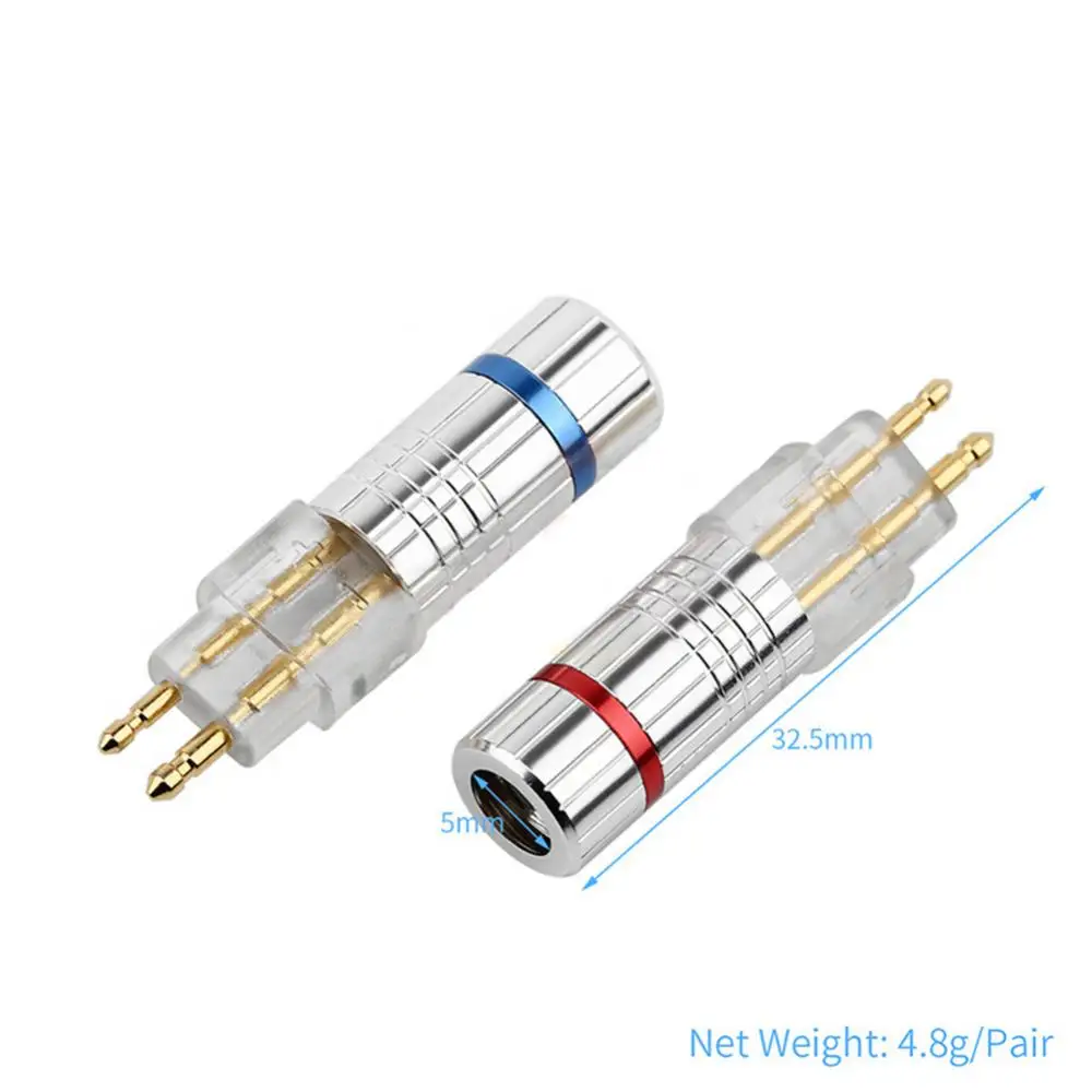 2Pcs Earphone Cable Pin Plug Connector for HD650 HD600 HD580 HD25