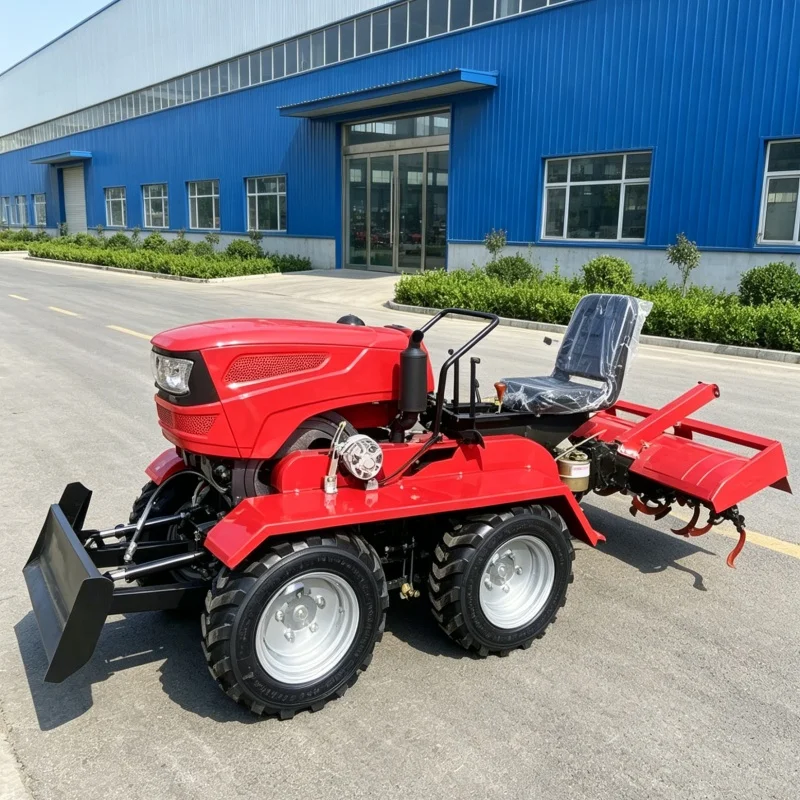 Customized 4WD Tractor for Orchards and Farmlands, Four‑Wheel Rotary Tiller, Wheeled Plowing Machine, Upgraded Plowing Machine