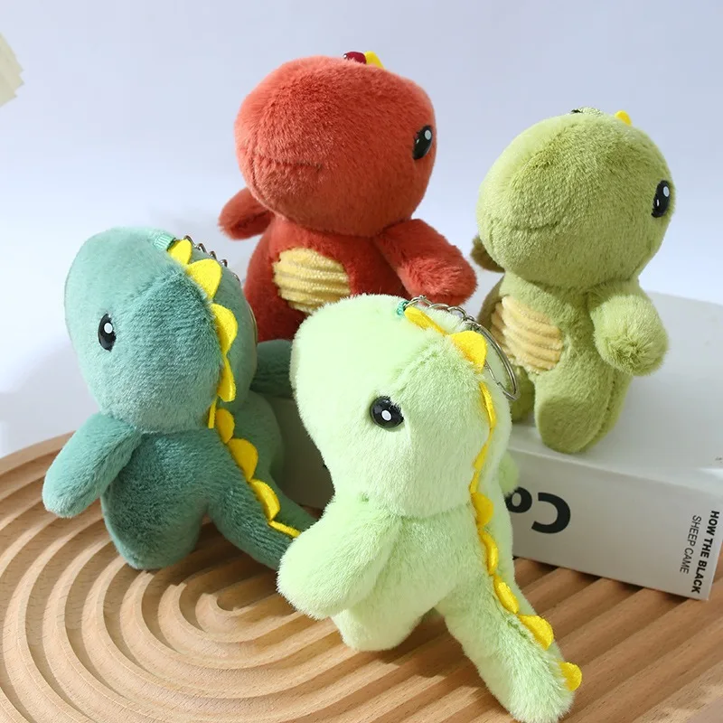 13cm Colorful Cute Dinosaur Plush Toys Pendant Keychain Backpack Jewelry Accessory Decoration Doll Toys Christmas Small Gift