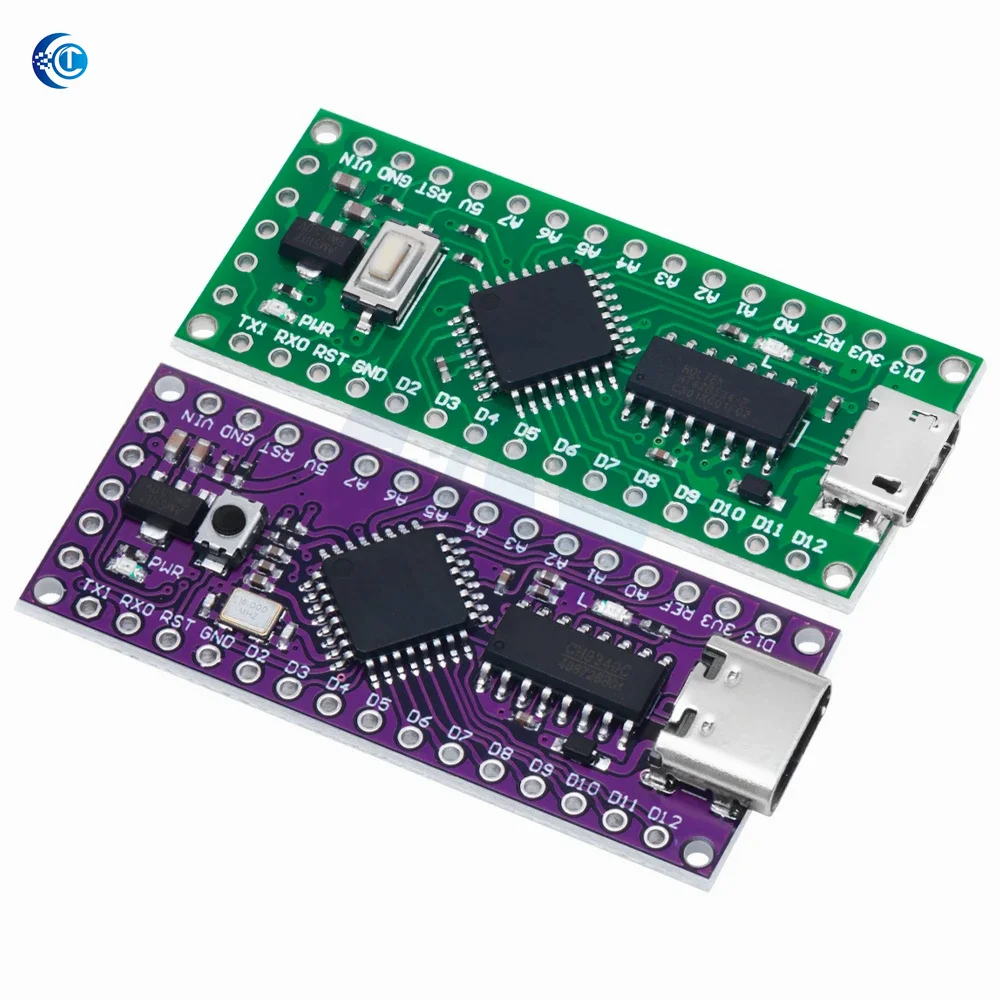 LGT8F328P MiniEVB Development Board: USB-C/Micro USB, Nano V3.0 Compatible for Arduino (CH9340C/HT42B534 SOP16)