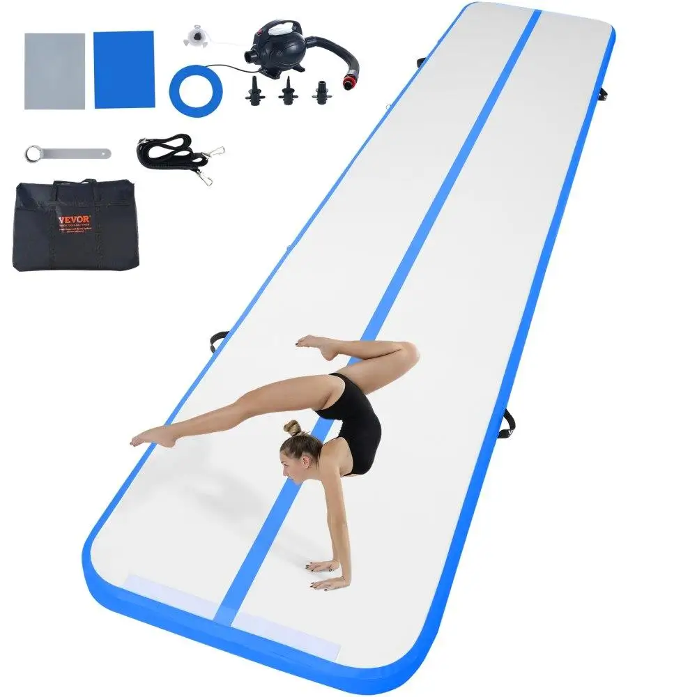 

Gymnastics Air Mat 4 Inch Inflatable Tumbling Mat Training Mat for home Gym All-Purpose Blue