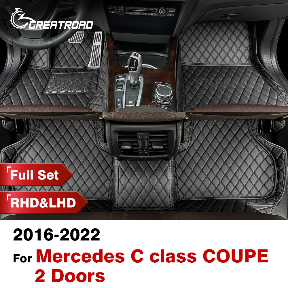 

Car floor mats for BENZ C class COUPE（2 Doors）2016 2017 2018 2019 2020 2021 2022 Custom Pads carpet cover interior accessories