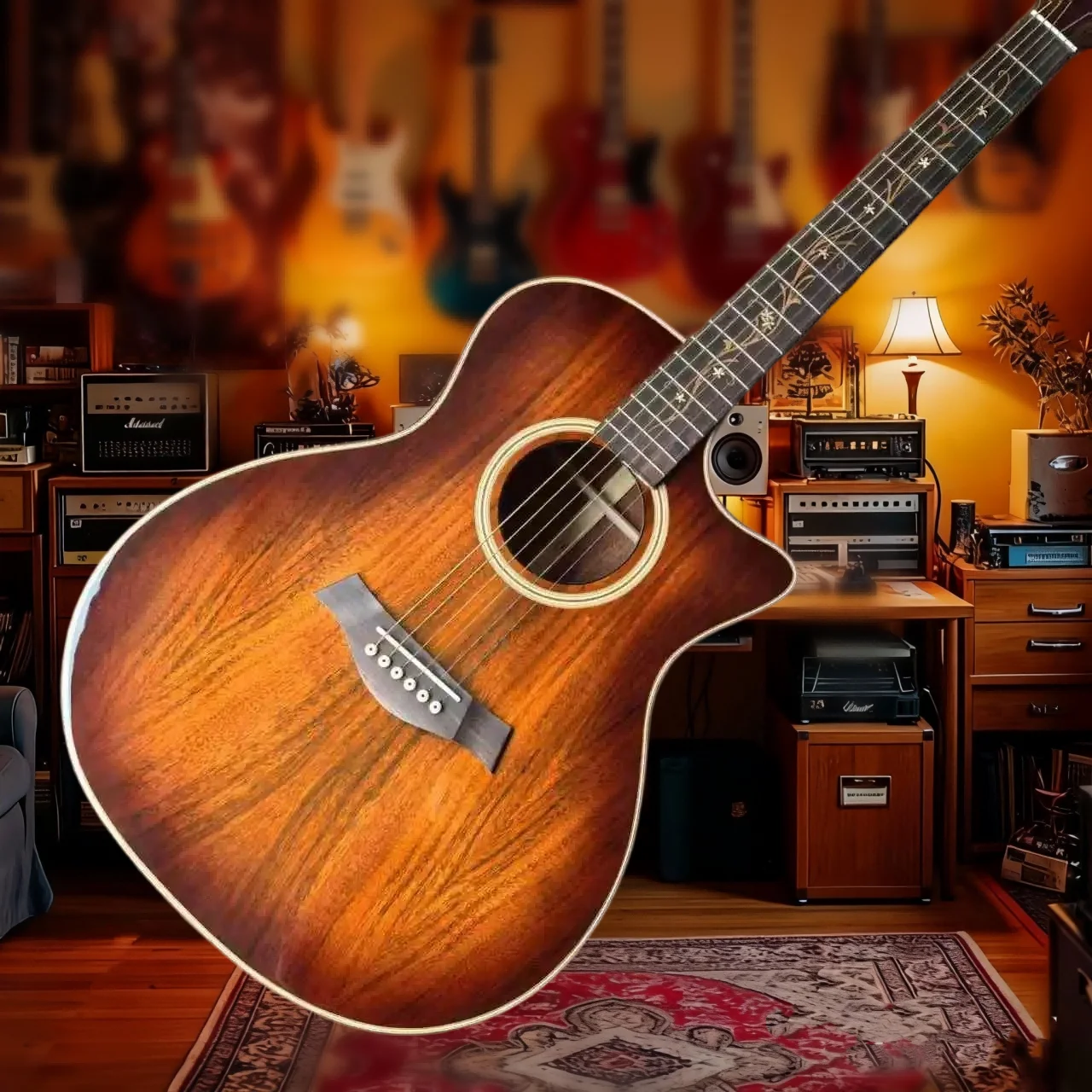 Under Gift Christmas K24 Acoustic Guitar Mahogany Body Rosewood Fingerboard