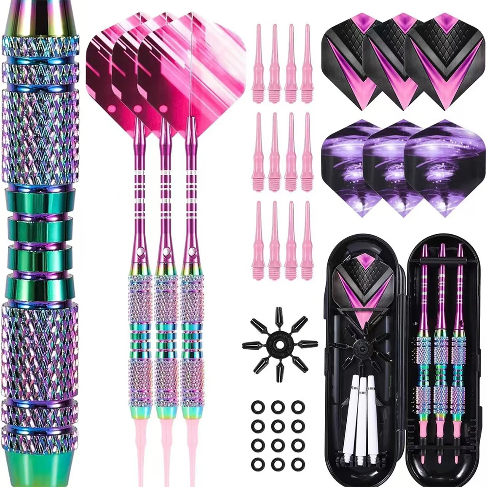 

3PCS Colorful Brass Dart Set 18 g Professional Dart Sets with Aluminium Shaft Flights Soft Tip Dart Set For Electronic Dartboard