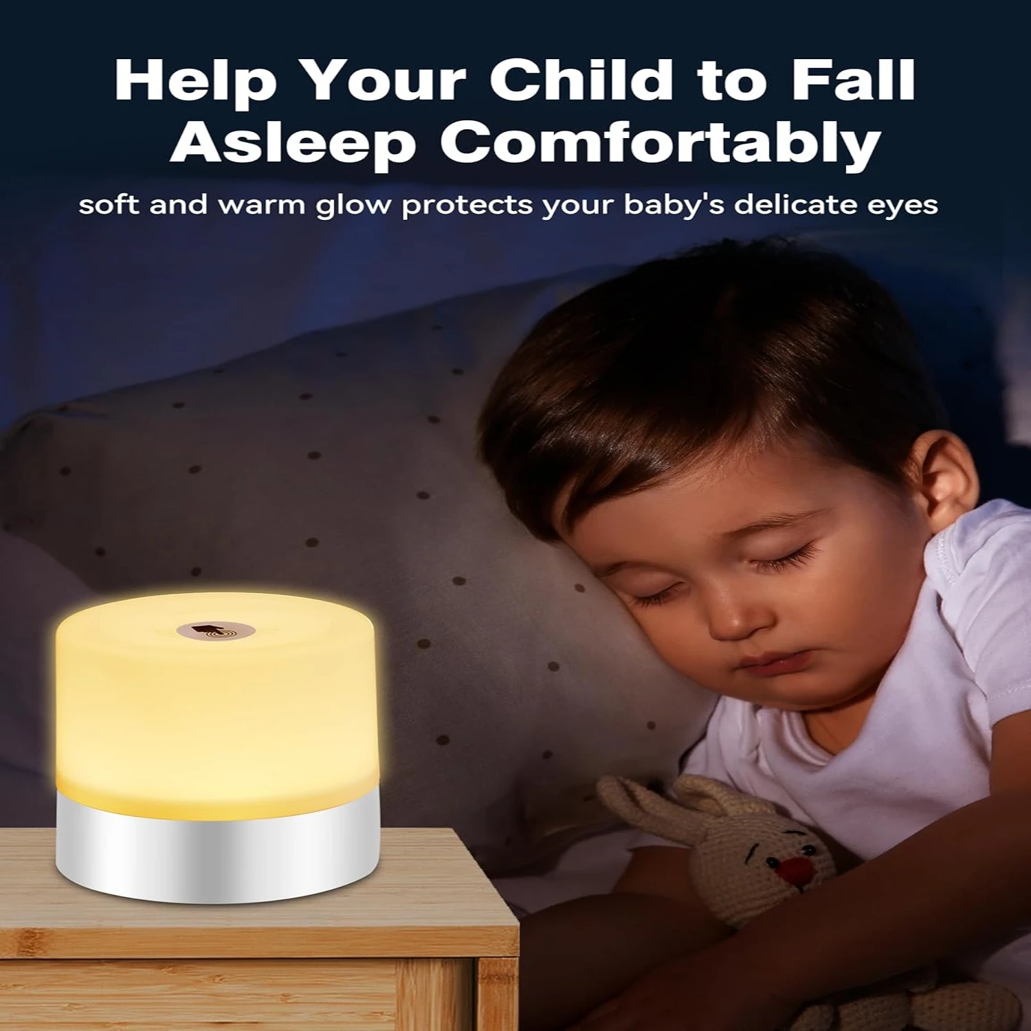 

this sophisticated LED night light. Illuminate your surroundings with this chic and trendy portable light. Elevate the atmospher