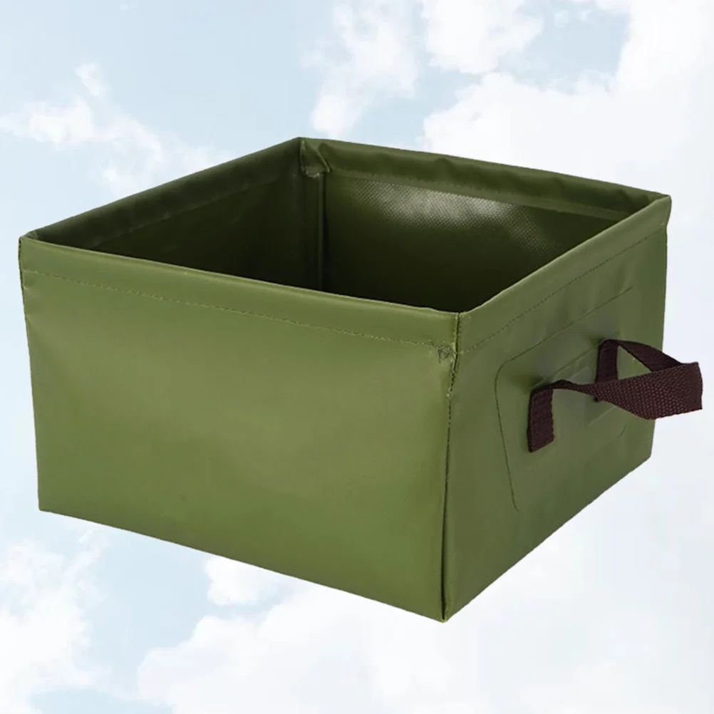 

1Pcs Folding Water Bucket Portable Outdoor Fishing Bucket Square Foldable Basin for Camping Hunting Mountaineering Travel Water