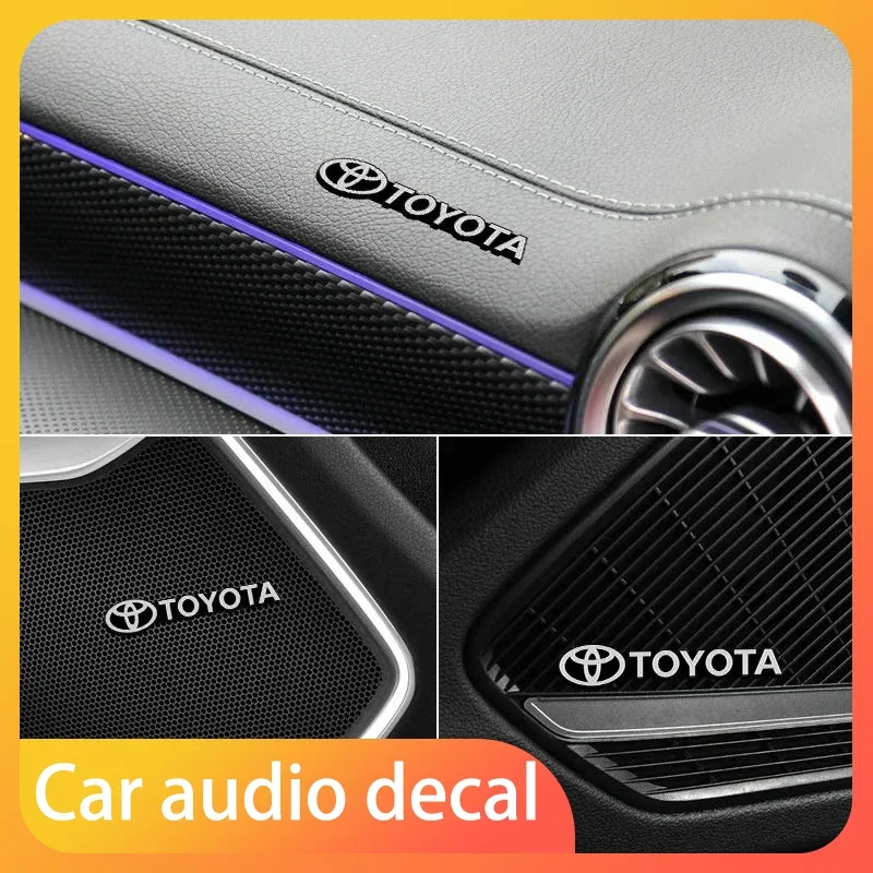 ملصق ستيريو شارة تزيين صوت السيارة لسيارة تويوتا شر كورولا كامري rav4 يارس هايلكس بريوس أفينسيس أوريس برادو فيرسو فورتشنر