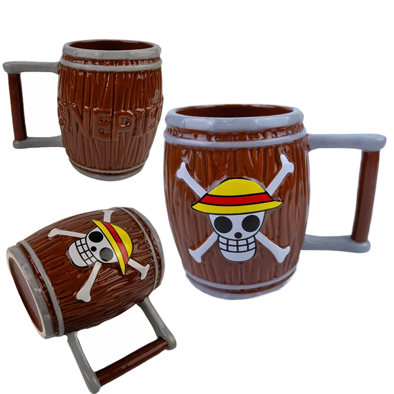 Taza de cerámica de una pieza, taza de cerveza de gran capacidad de Anime, taza de café, té de la leche, tazas de agua, tazas de leche de avena para desayuno de chico de dibujos animados