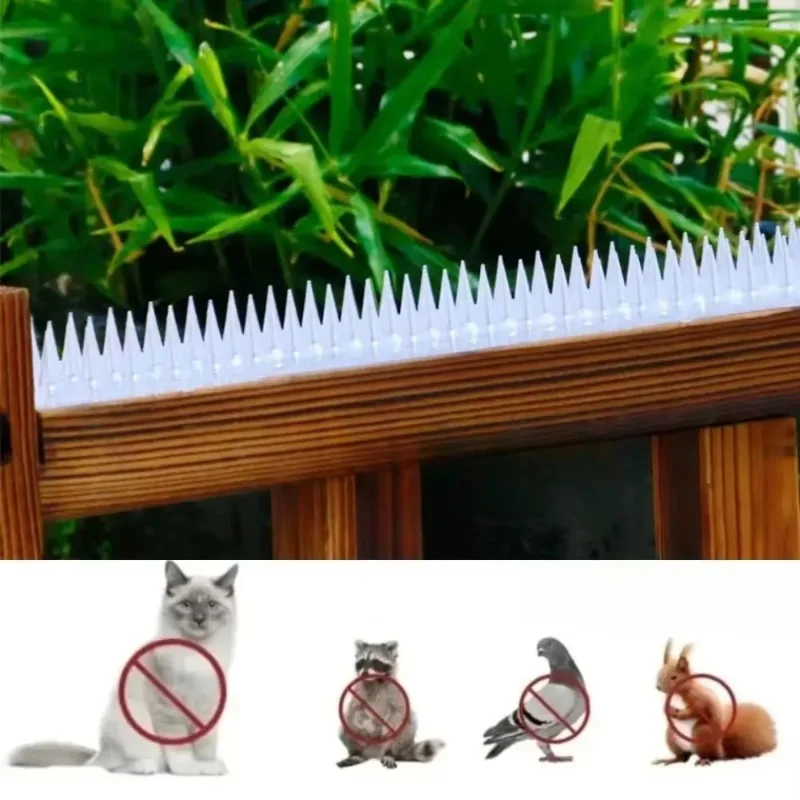 2pcs Wall Fence Deterrent Defender Spikes For Anti Cat Climb Bird Animals High-quality Plastic Garden Adjustment Protection Tool
