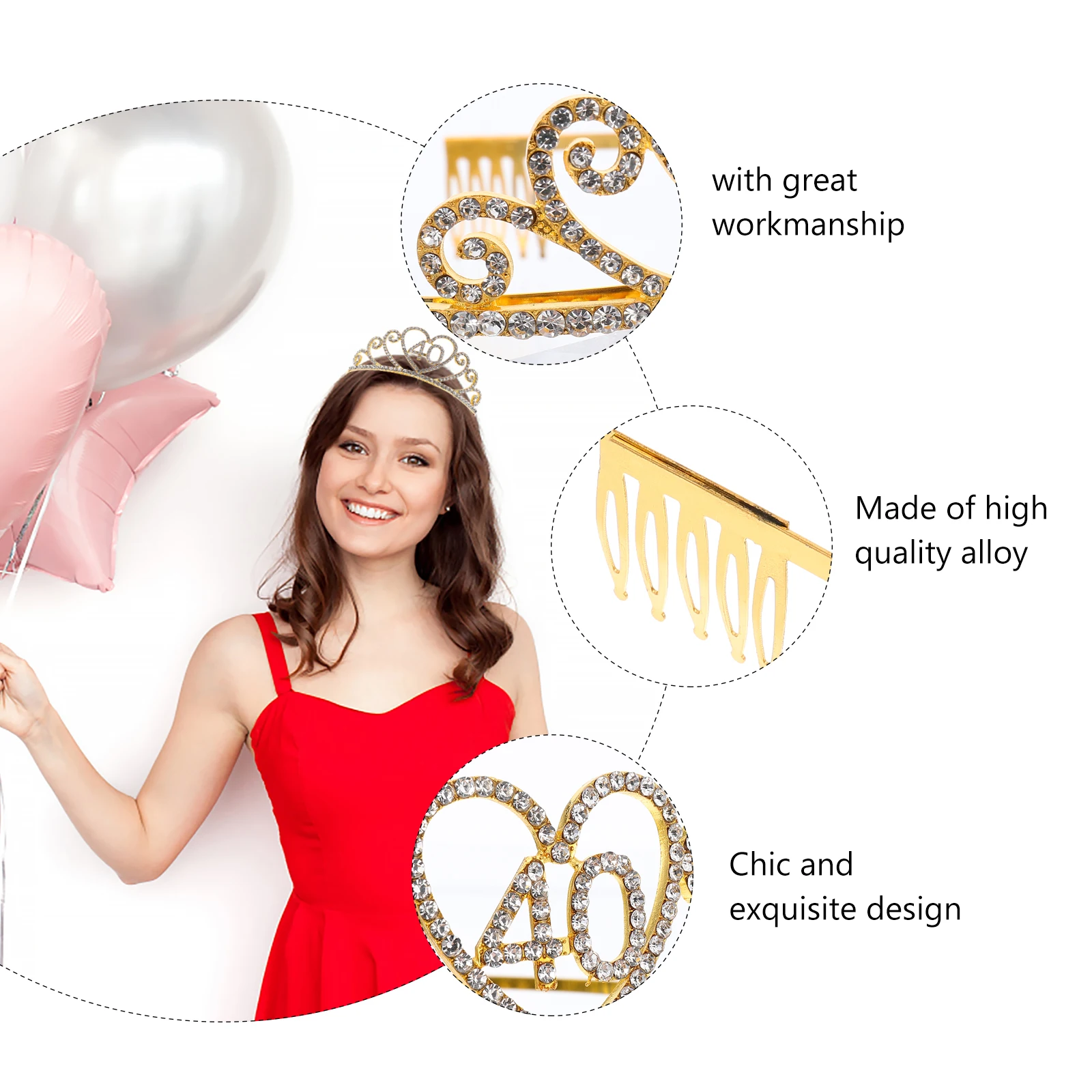 

Корона на день рождения, головной убор для вечеринки, декоративная тиара, аксессуары, инструмент для укладки волос, принадлежности для дня рождения, материал из сплава