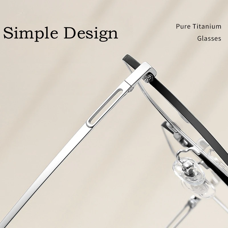نظارات مضلعة عصرية خفيفة للغاية من OLLYMURS للرجال بإطار نظارات طبية بصرية مزخرفة من سبائك التيتانيوم للنساء 239