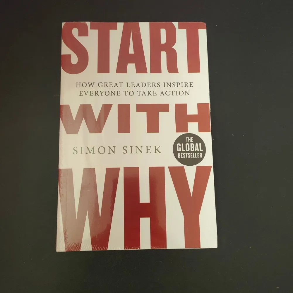 ابحث عن لماذا والبدء مع Why من Simon Sinek للإدارة التحفيزية والقيادة والأعمال التجارية والروايات الإنجليزية وغلاف عادي