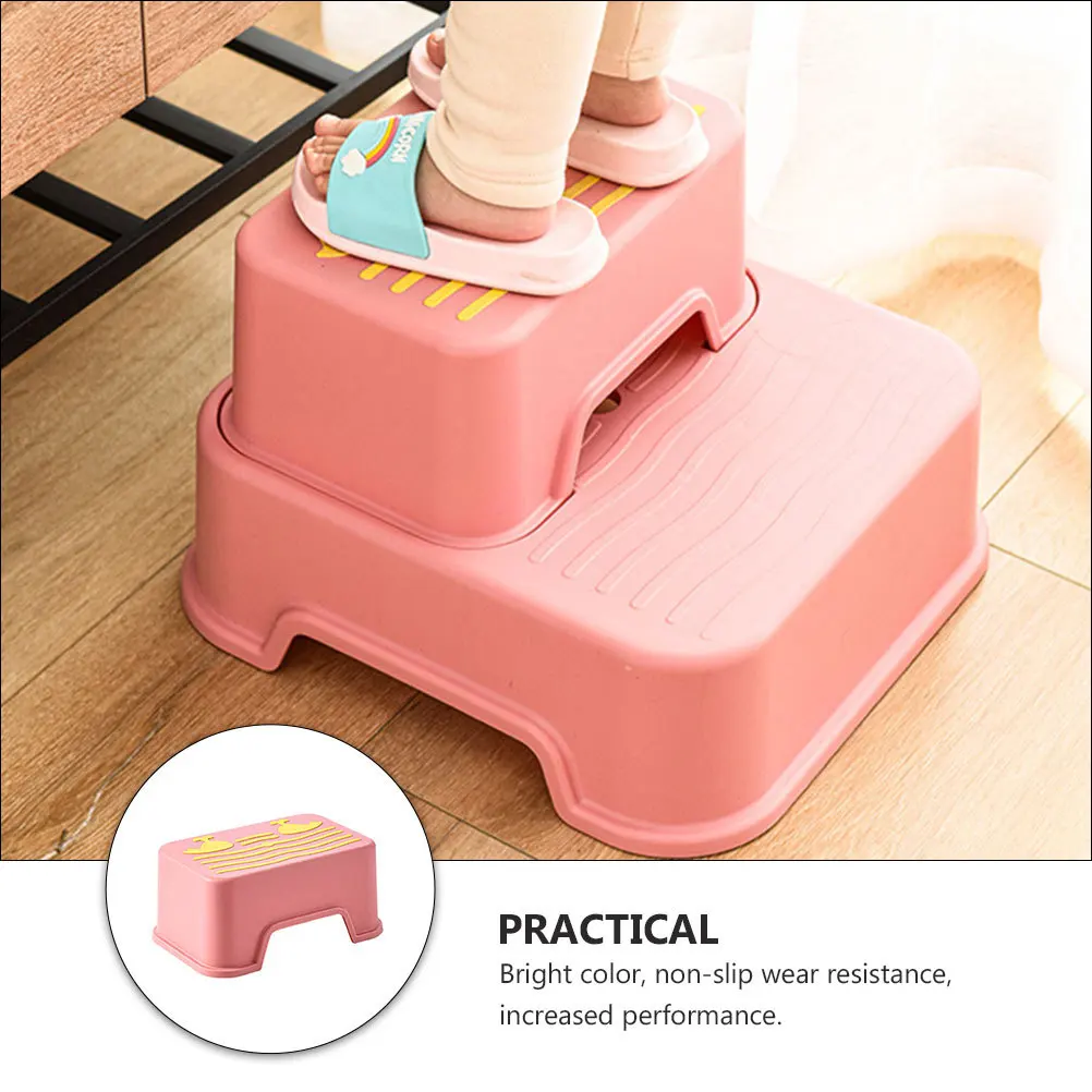 1Set Creative Non-Slip Children Step Stool Detachable Design Safe Anti-Slip Kids Footstool for Bathroom Kitchen Use