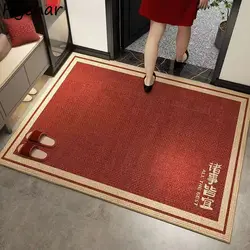 Red Doormats Household Entrance Hallway Water-absorbent Non-slip Carpets Modern Fashion Welcome Mat Kitchen Rug Home Decor Ins