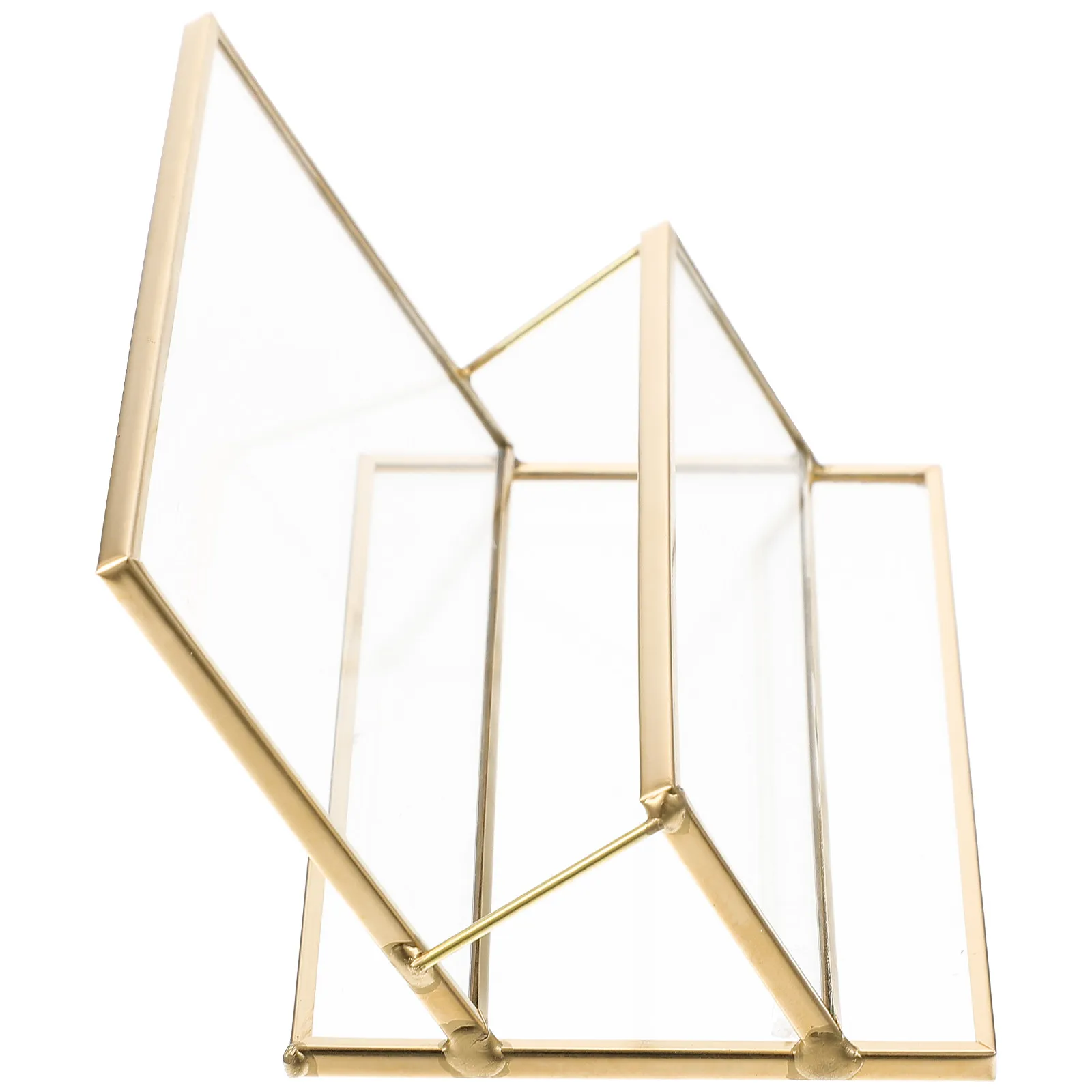 1Pcs Elegant Brass Glass Business Cards Holder Desktop Storage Box for Name Cards Transparent Modern Office Supply Scratch Proof