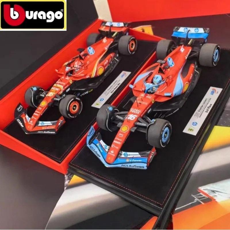 新しいブバラゴ-1-43-フェラーリ-sf24-マイアミ-f1-グランプリ-16--ルクレール55--サインツ合金製高級車ダイキャストカー-フォーミュラ1レーシングトイ