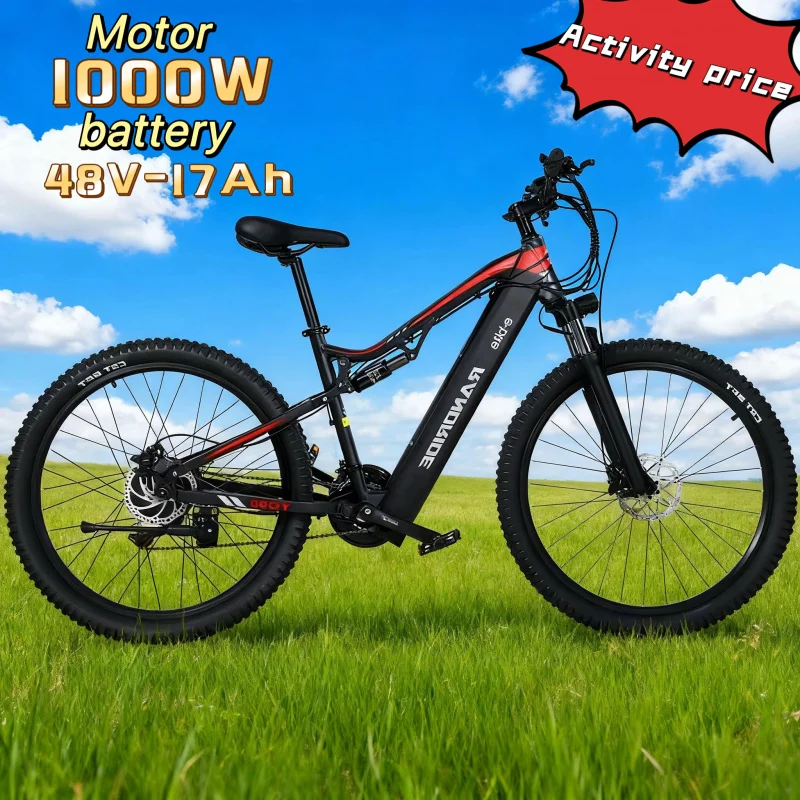 

27.5-inch 1000W high-speed motor 48V 17AH energy-saving battery ebike aluminum alloy frame with oil brake moped