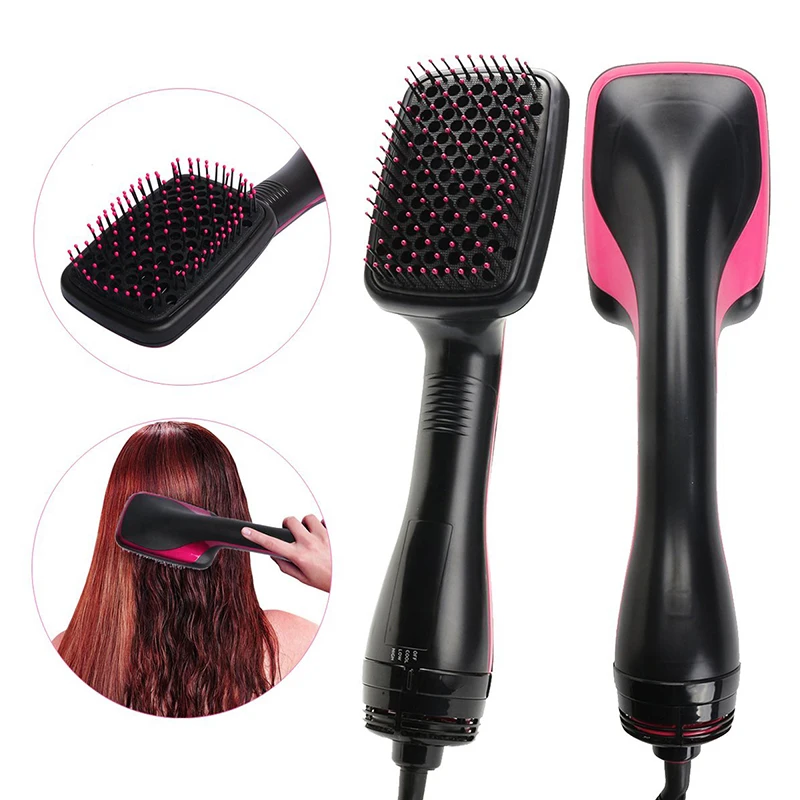 New Arrival 2 In 1 Multifunctional Hot Air Brush Comb Straightener Tangle-Free Hair Dryer Brush