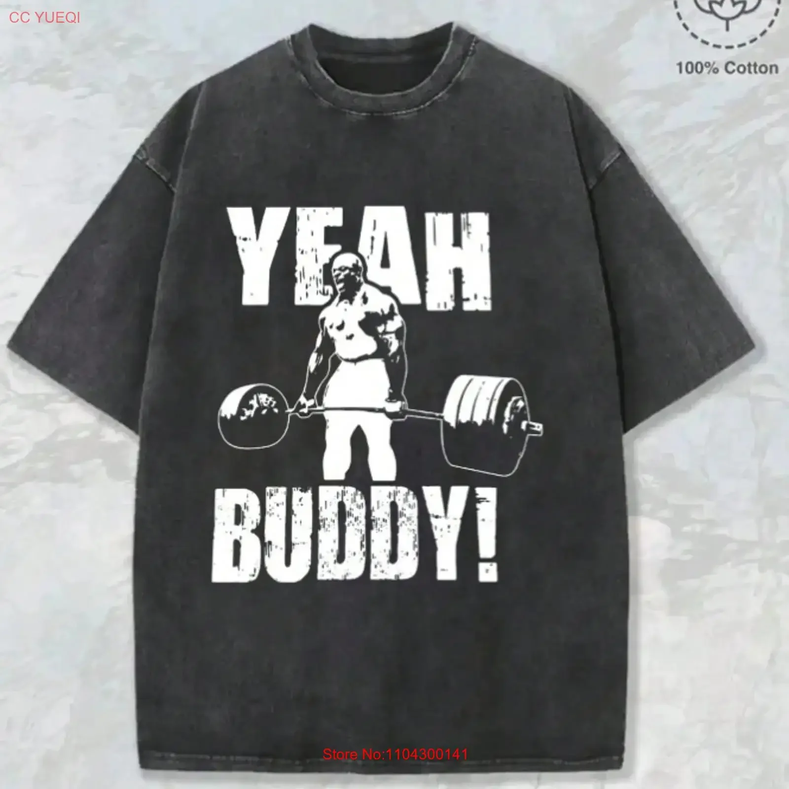 Yeah Buddy T Shirt Bodybuilder Weightlifting Gym Motivation Vintage Fitness vintage Washed Unisex designer clothes Stretched