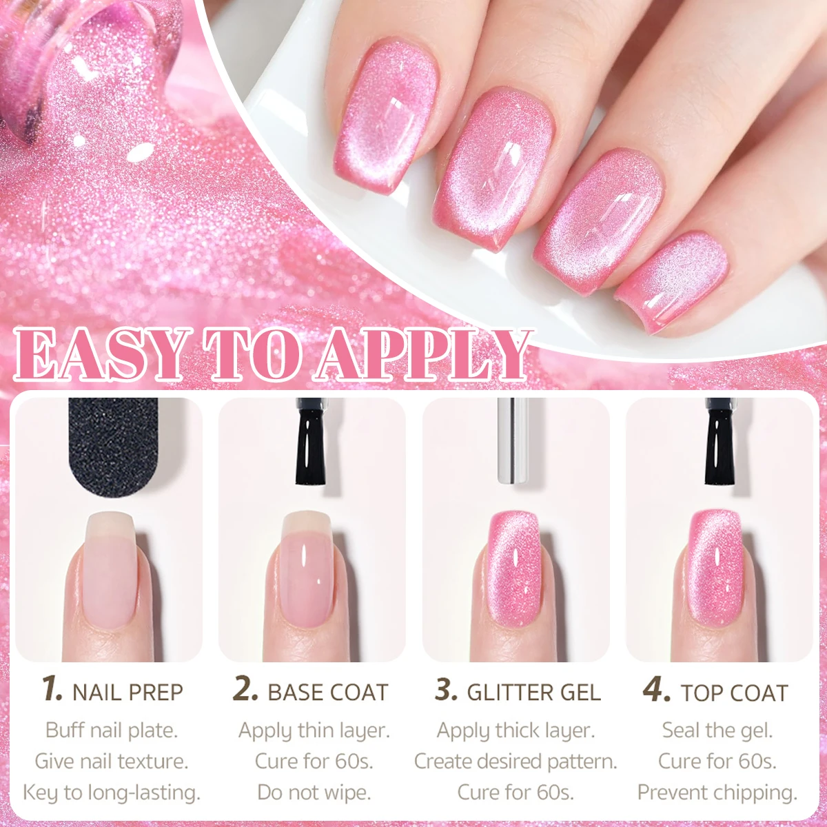 VOKY-クリスタルキャッツアイジェル,光沢,半透明,磁気マニキュア,自宅でのサロン用,女性へのギフト,7ml