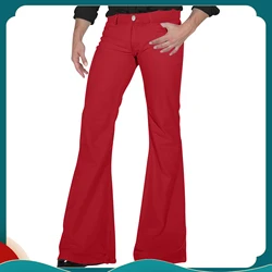 Men's Retro Flared Pants Stylish Vintage Trousers for Summer Comfortable Loose Fit for Dancing New Twill Design