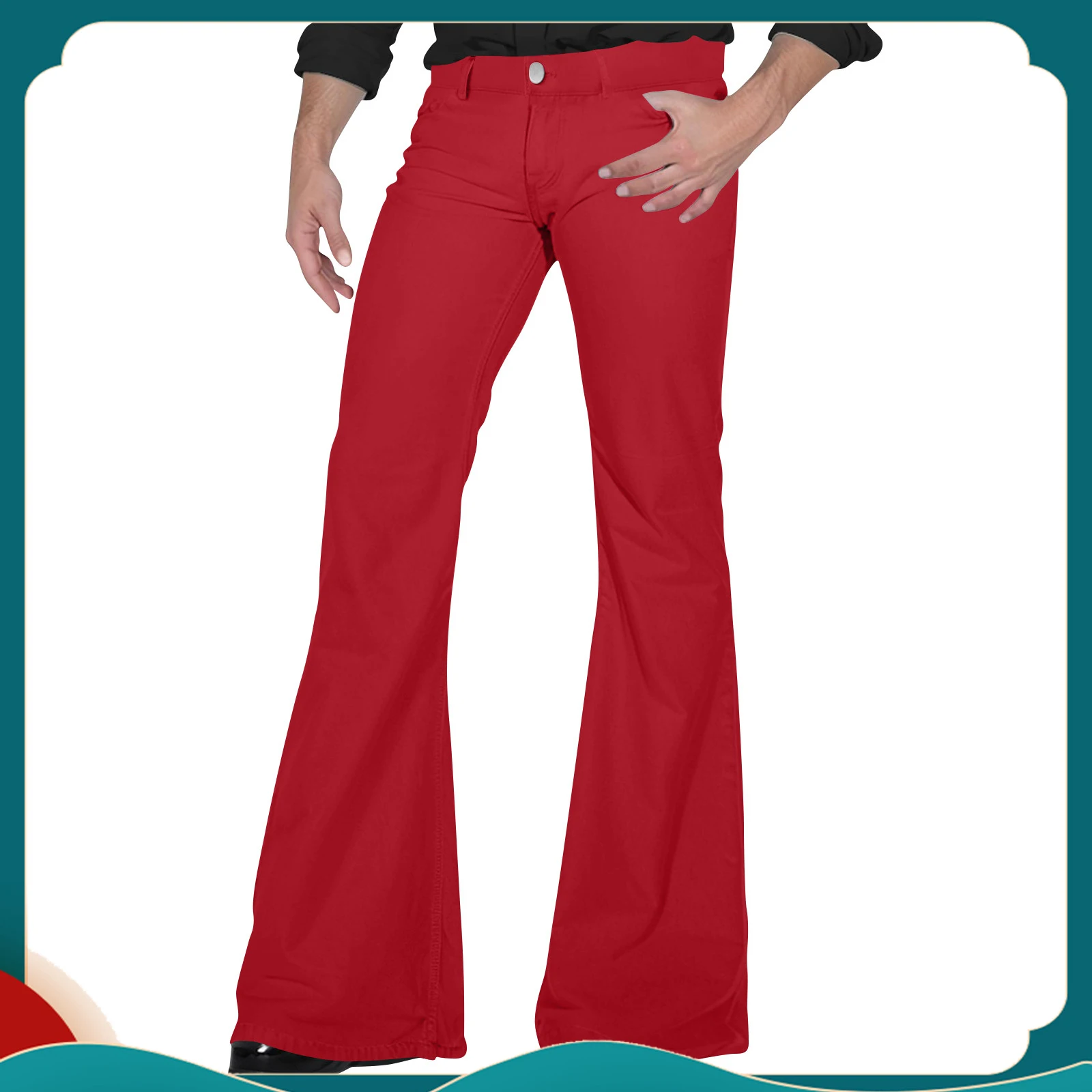 Men's Retro Flared Pants Stylish Vintage Trousers for Summer Comfortable Loose Fit for Dancing New Twill Design