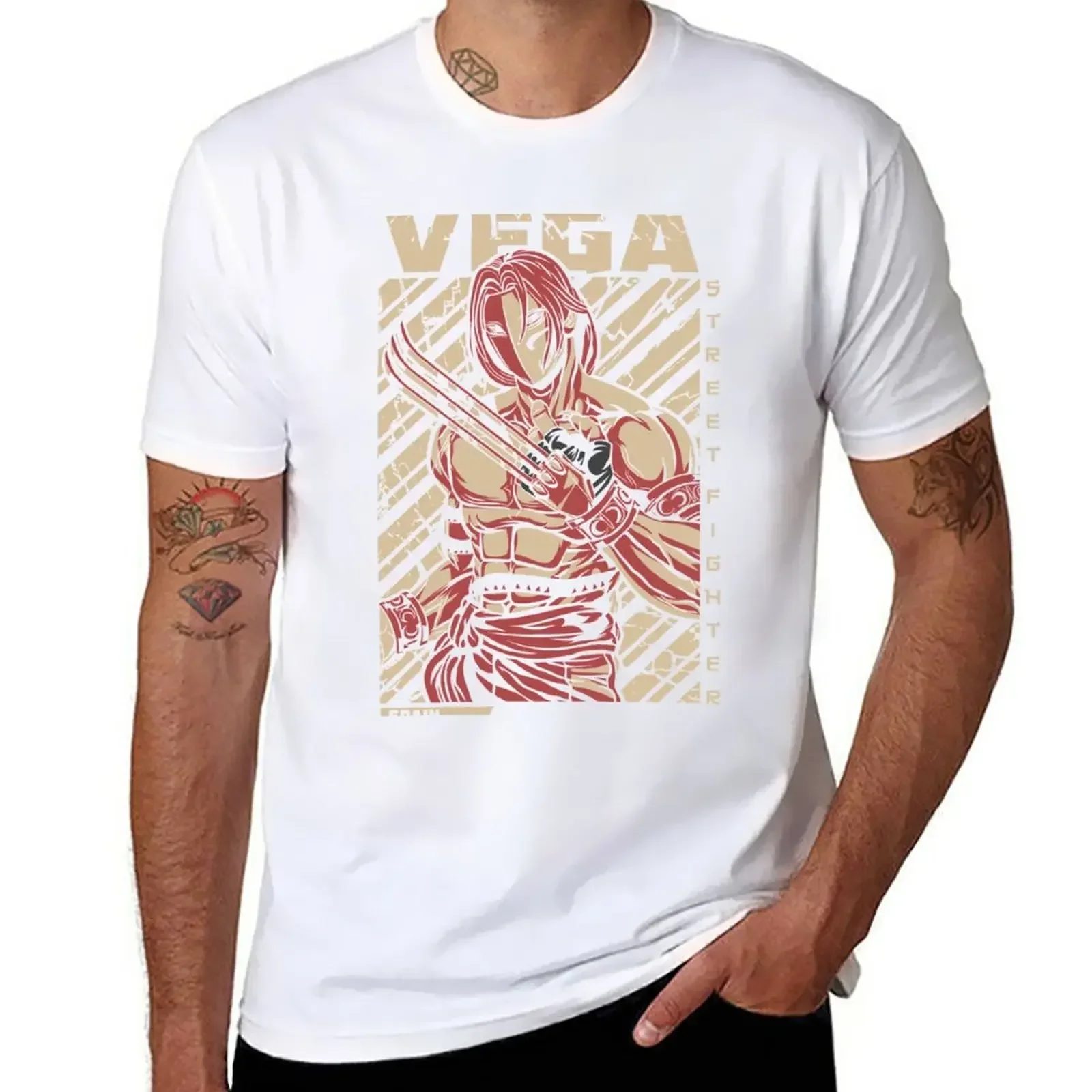 New Vega Street Fighter T-Shirt Blondie Cotton T Shirt Aesthetic Clothing Men Graphic T Shirts Men Clothing Streetwear Harajuku