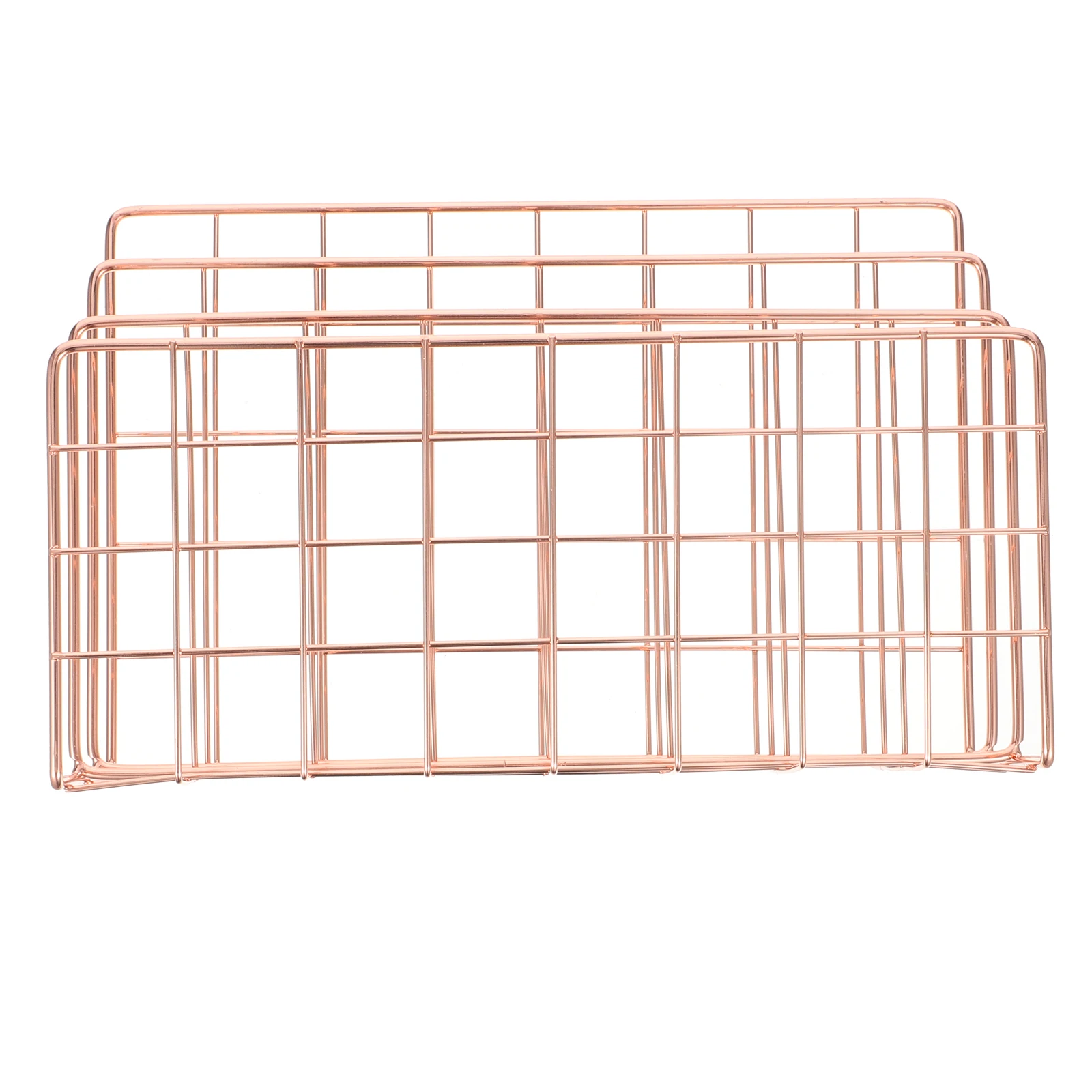 

1 Pc File Organizer Rose Gold Desktop Storage Rack Mail Holder Metal Multi-Function Practical Storage Holder
