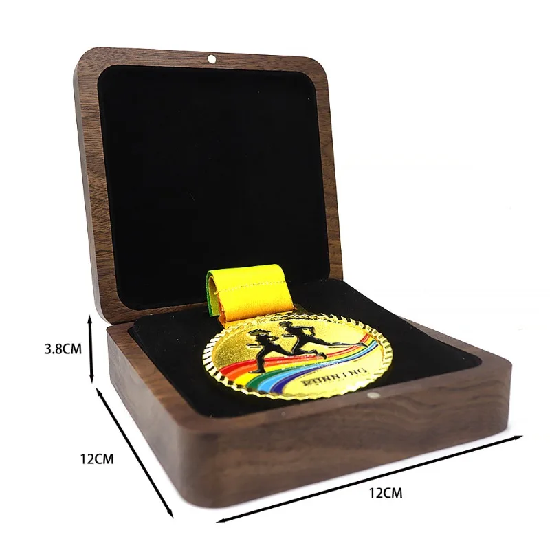 

Storage Boxes Bins North American Black Walnut Medal Gold Solid Wood Box Dustproof Moisture Proof Home Storage Organization