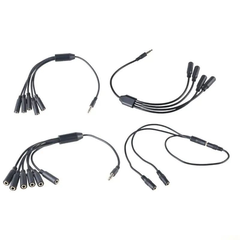B03F 3.5mm Earphone Splitter Cable 1 to 6/5/4/3 Port AUX Cable Headphones AUX Cord 4-section for Phones Headsets Speaker