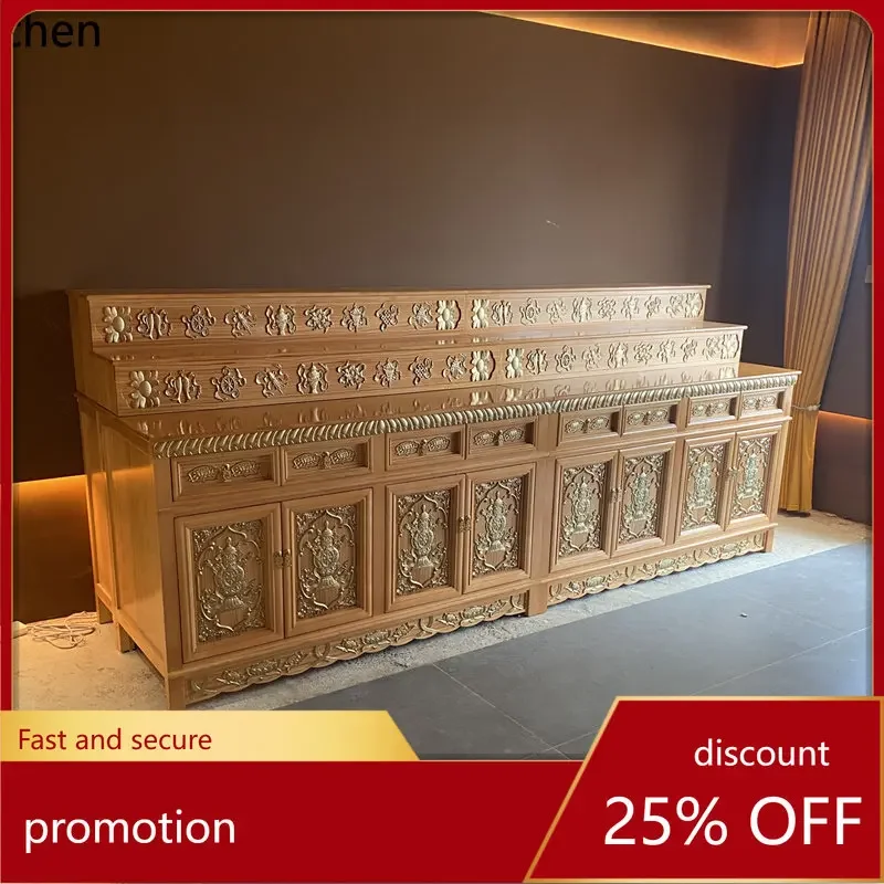 r5.21 buddhist hall chinoiserie guanyin god of wealth tibetan three-layer temple incense cabinet modern buddhist niche
