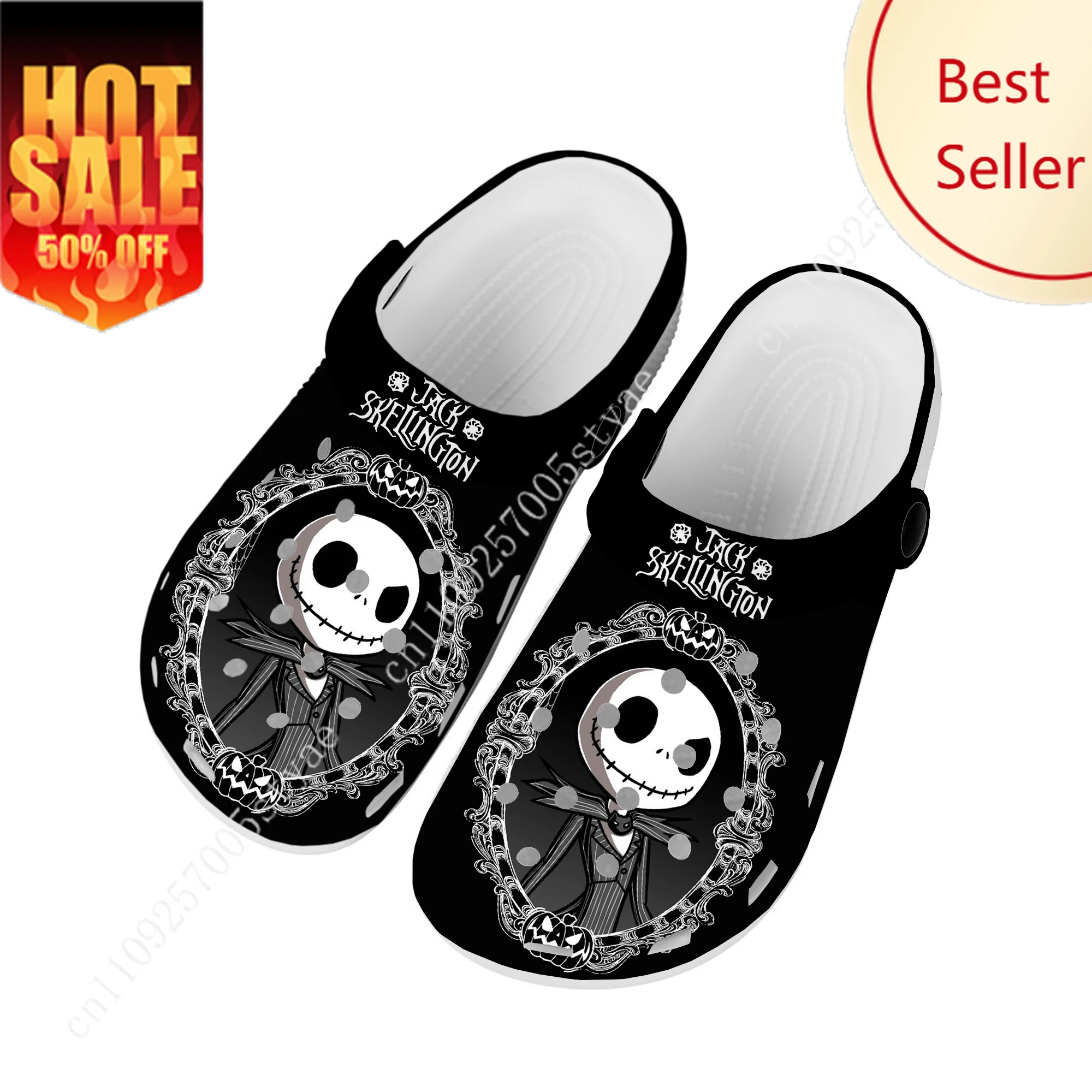 

Nightmare Before Christmas Home Clogs Disney Cartoon Shoes Womens Decoration Party Gifts Shoes Hole Slippers Custom Water Shoes