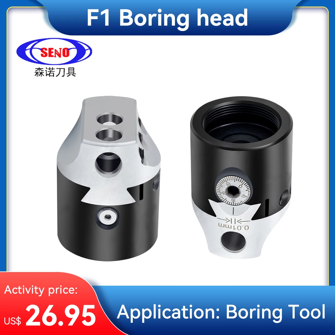 SENO F1 Boring Head Type Boring Head 12/18/25mm Boring Bar Milling Holder for Milling Machine Tools Inch 50mm Rough Boring Head