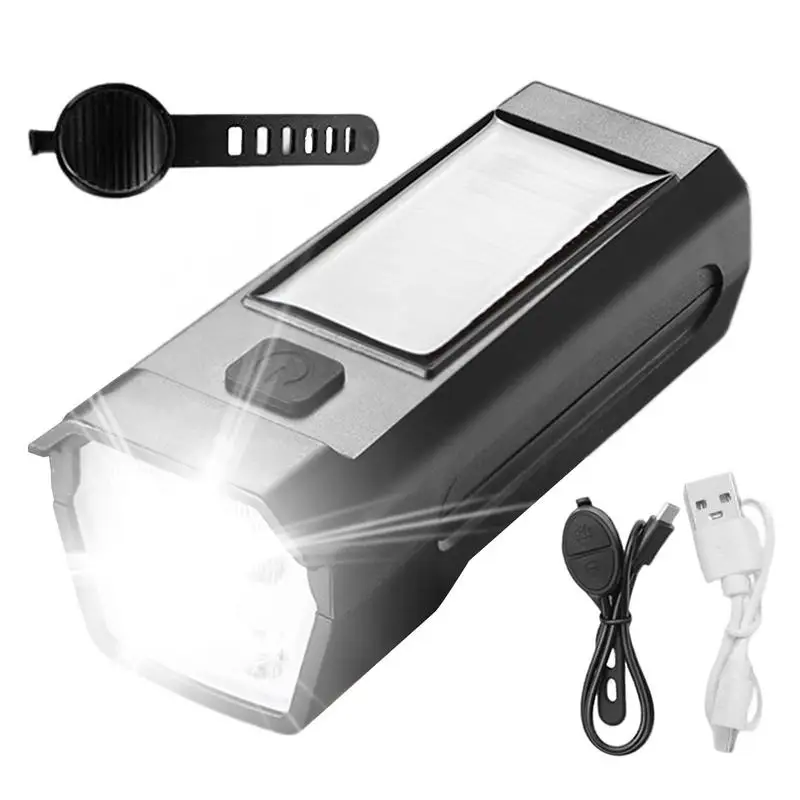 

300 лм светильник для горного велосипеда, солнечная зарядка через USB, велосипедный передний фонарь, высокая яркость, освещение, непромокаемая лампа, оборудование безопасности