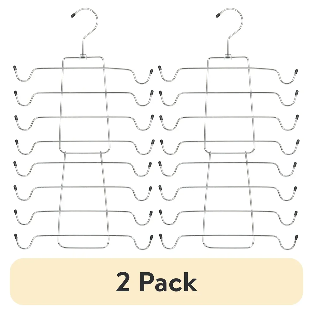 2 Pack Heavy Duty Metal Folding Tank Top Bra Hanger 4 Tier Space Saving Closet Organizer Accessories Multiuse Garments Belts