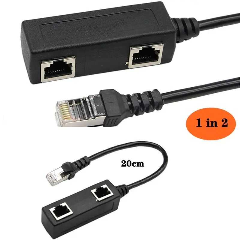 RJ45 1/2*3*4 Multi Port Adapter Extension Cable, Ethernet 1 Male To 2/3/4 Female Distributor Port LAN Network 20cm