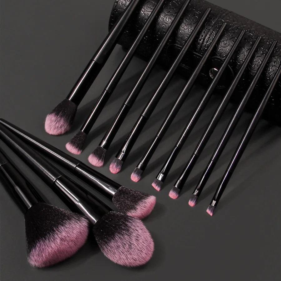 New 12 Pcs Soft Bristles Makeup Brush Set with Storage Bucket, Portable High Powder Pickup Brushes Makeup Tools Kit