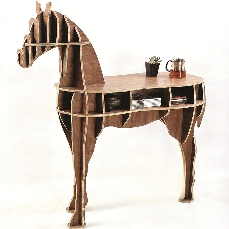 Coffee Tea Library - Creative Wooden Horse Tea Coffee Laptop