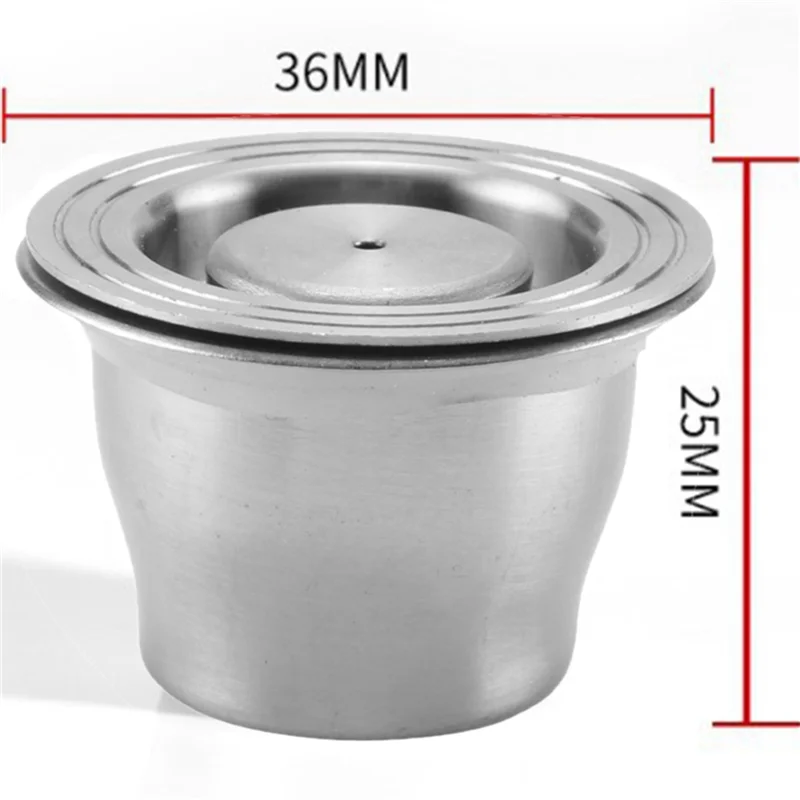 UNCL Capsules Reusable, Stainless Steel, 9 Pieces Refillable Pads For Nespresso + 3 Tamper + 3 Spoon + 3 Brush